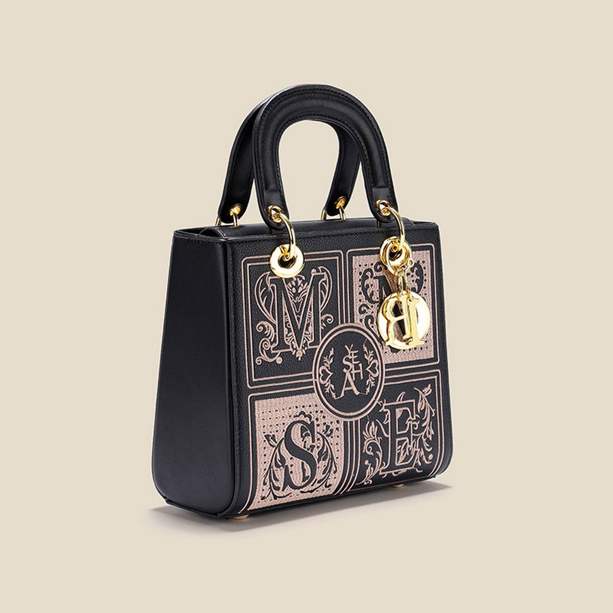 VINTAGE EMBROIDERED HAND TOTE BAG_CWAB1898