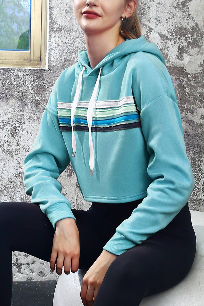 CWOHOL426_Lightweight Pullover Hoodie Cropped Sweatshirt