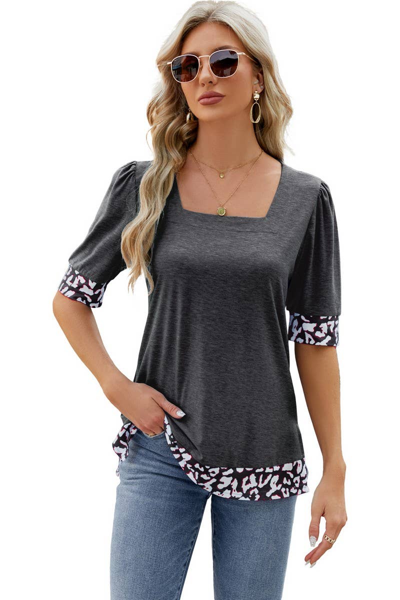 CWTTS0762_Sweetheart Neck Shirt Sleeve Top
