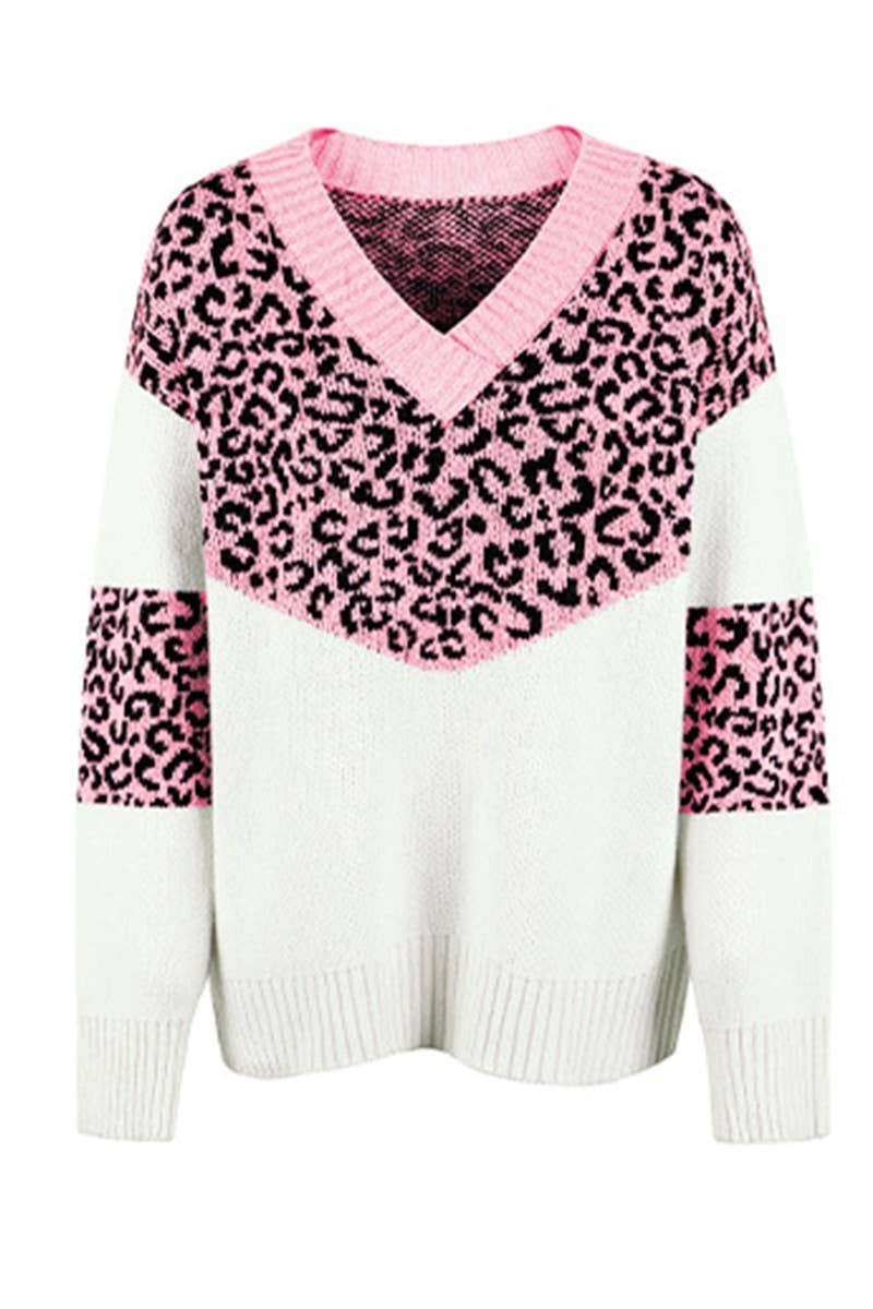 CWOSWL1720_V-Neck Long Sleeve Pullover Sweater