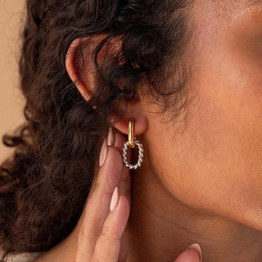Oval Drop Earrings Minimalist Vintage Colorfast_CWAJE5017