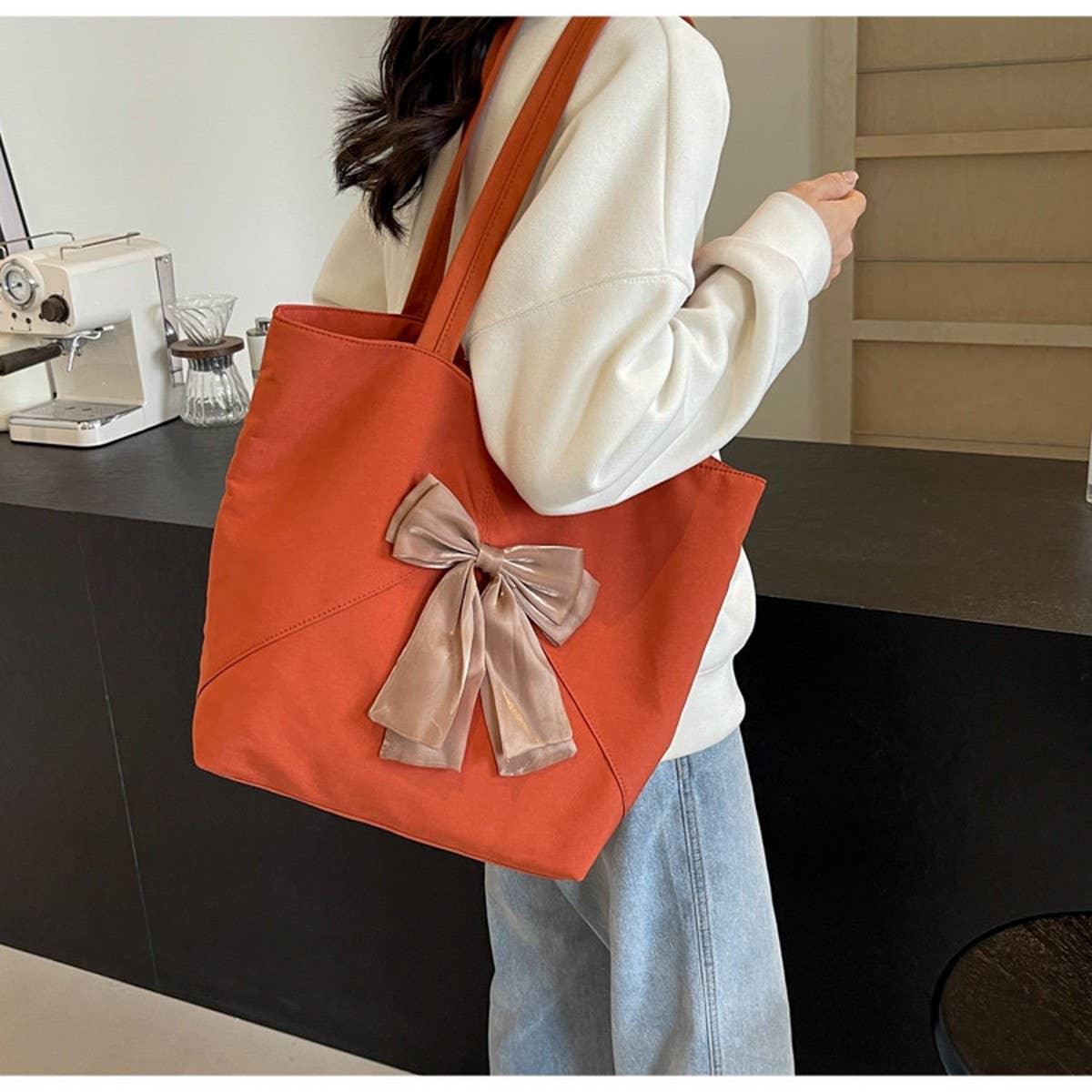 SMALL FRESH CASUAL BOW TOTE BAG_CWAB2691