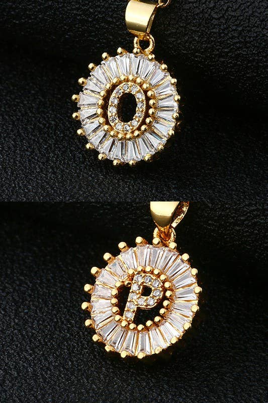 A-Z ALPHABET LETTER SUN PENDANT NECKLACE_CWAJE055-B20221