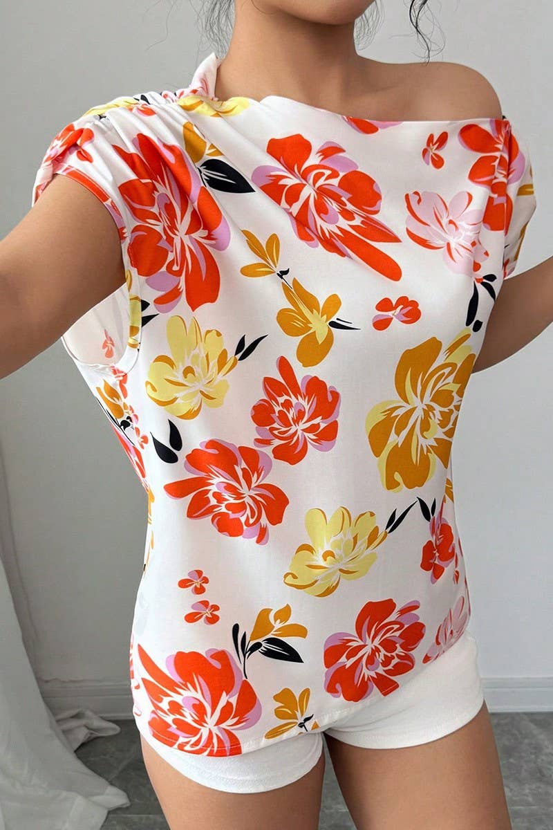 CWTTS1578_SUMMER HOLIDAY STYLE OFF-SHOULDER SHIRT