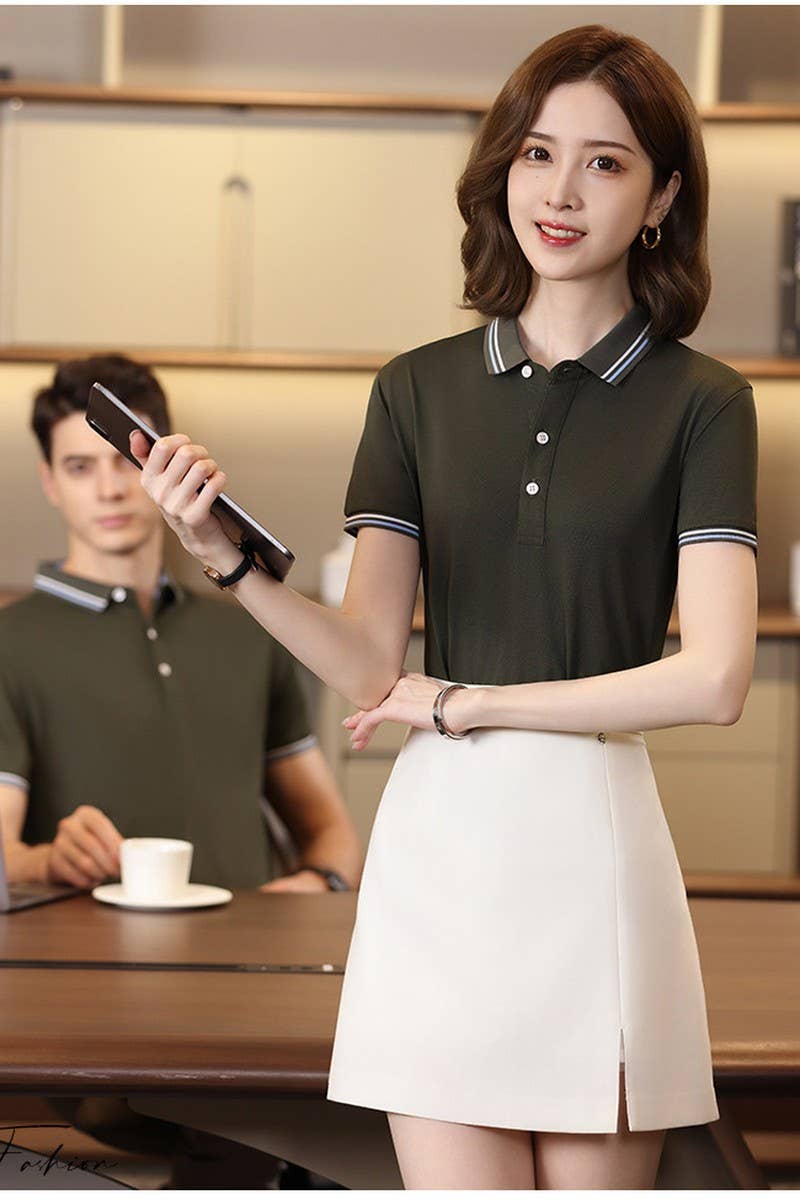 CWTBLS02448_SOLID COLOR CLASSIC FIT SHORT SLEEVE POLO SHIRT