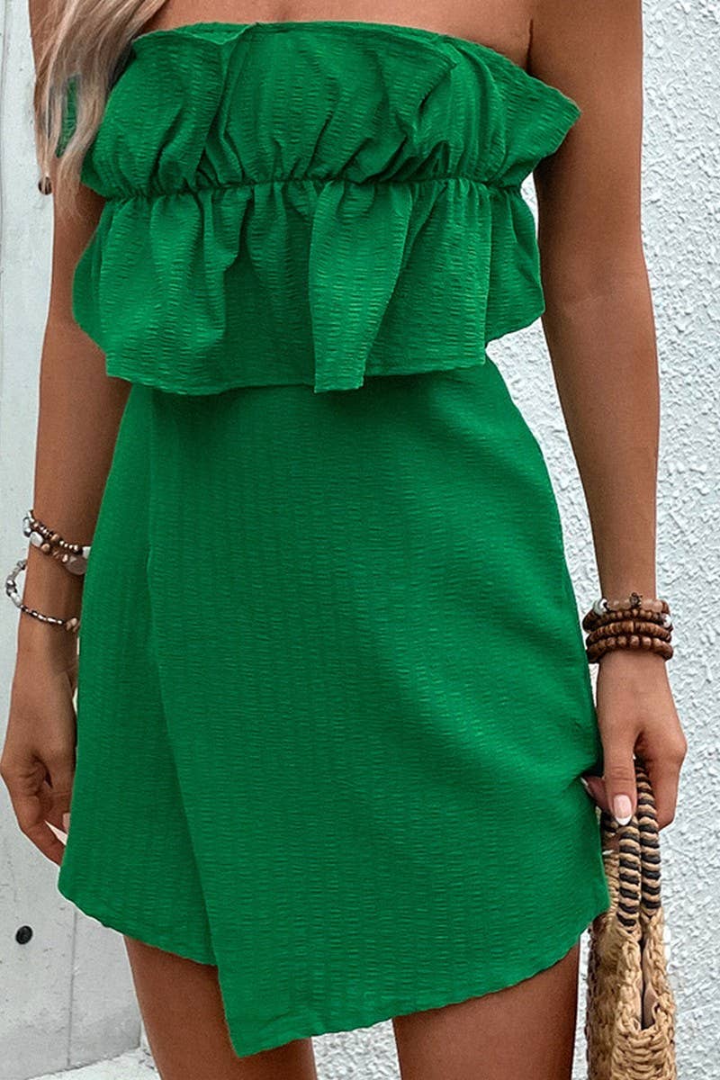 CWSJS0879_SOLID COLOR TUBE TOP JUMPSUIT