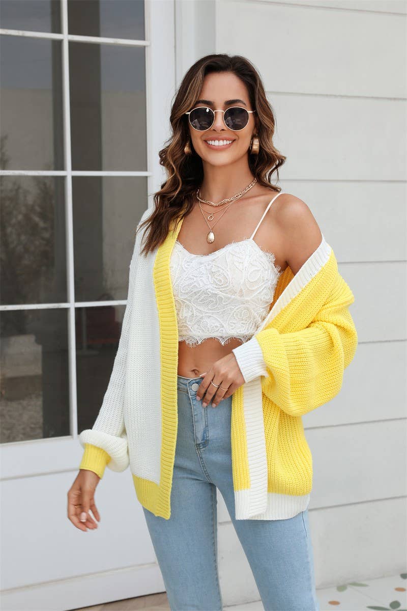 CWOSWL1692_Long Sleeve Casual Open Front Cardigan Sweater