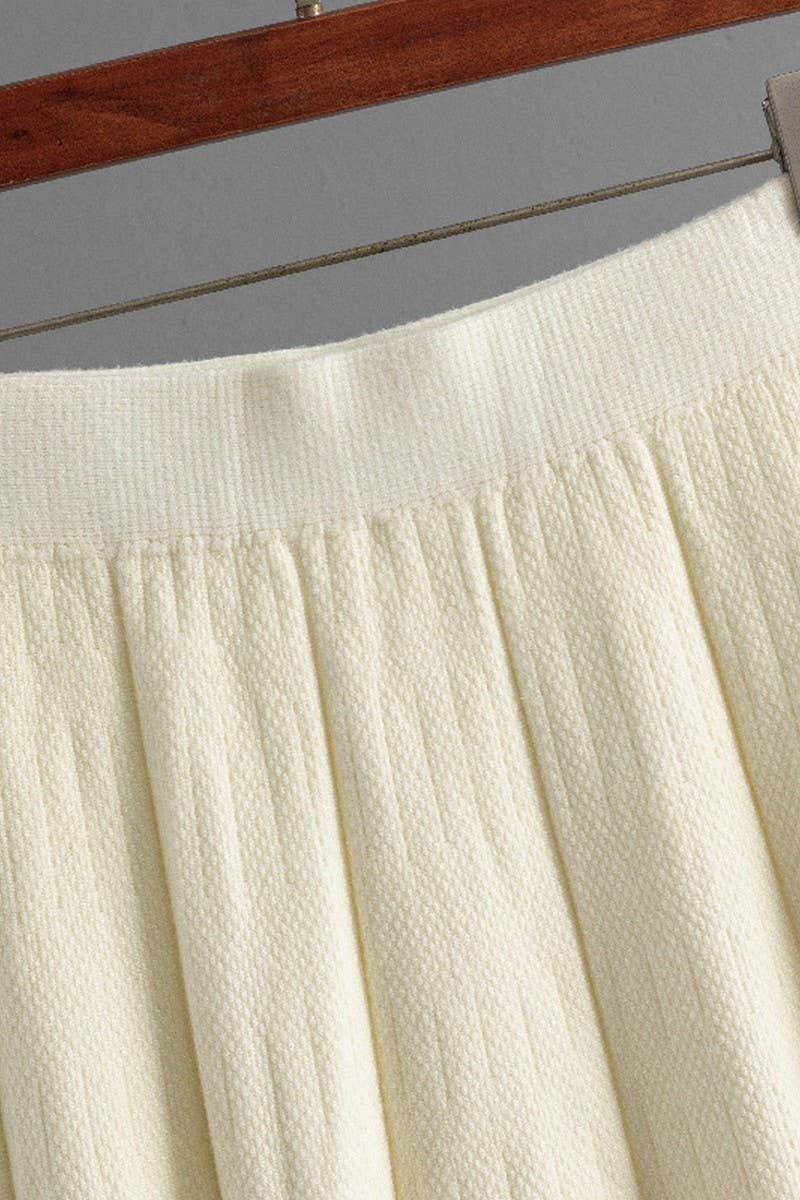 CWBMS00485_HIGH WAIST SOLID KNIT PLEATED MIDI SKIRT