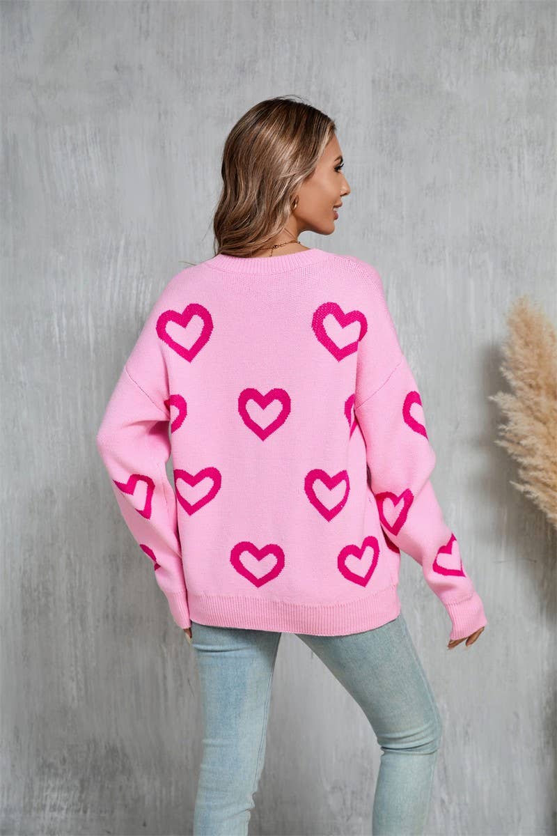 CWOSWL5788_JACQUARD HEART VALENTINE'S DAY CREW NECK SWEATER
