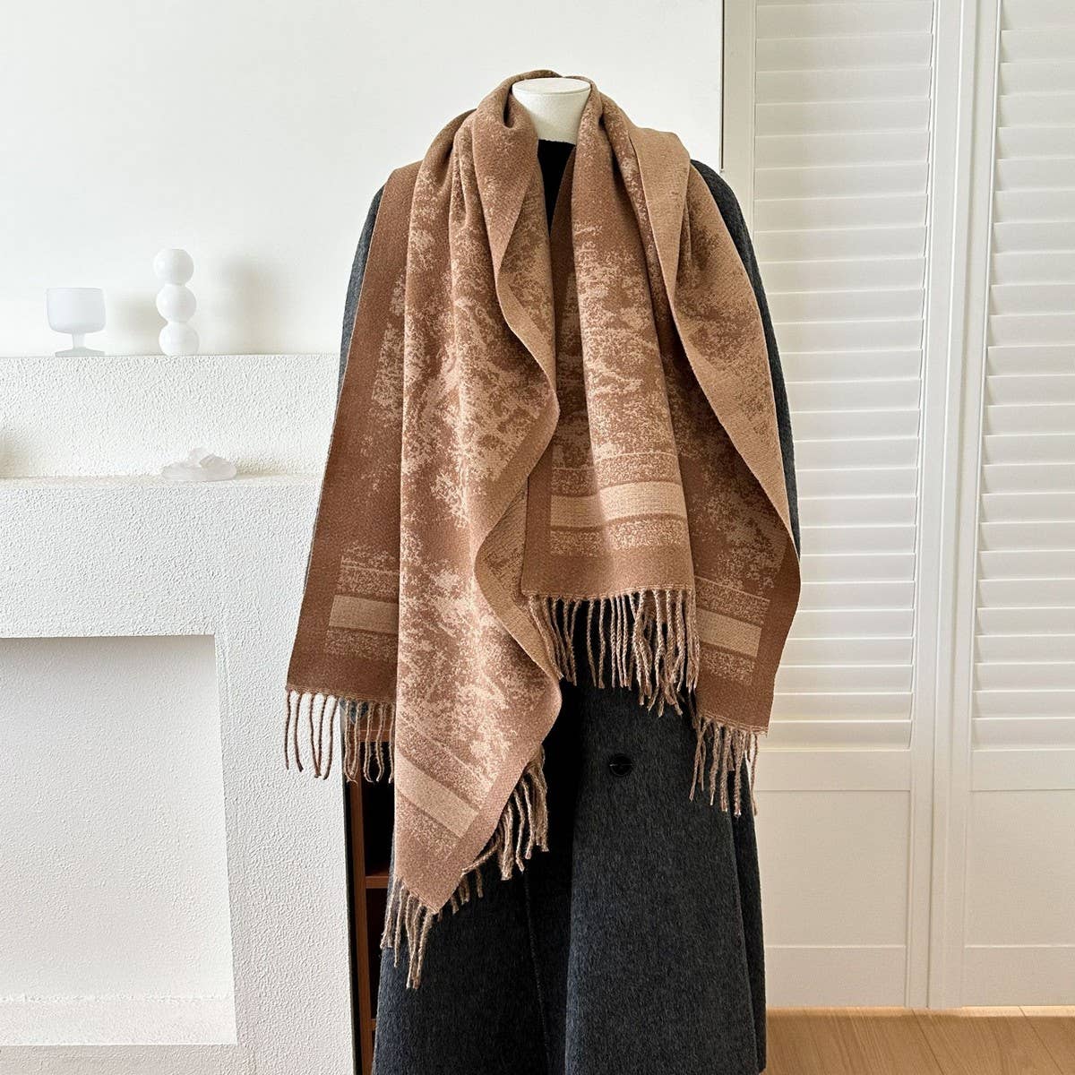 CWASC03141_VINTAGE REVERSIBLE SCARF BOHO WINTER WARM SHAWL