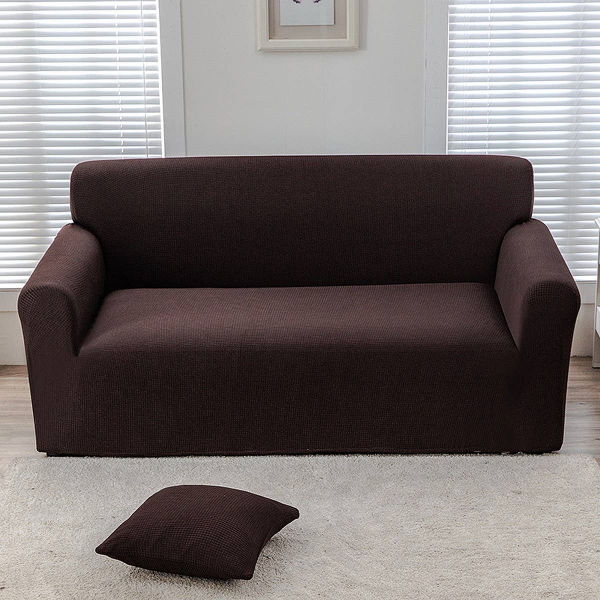 Waterproof Waffle Plush Sofa Cover, Full Wrap