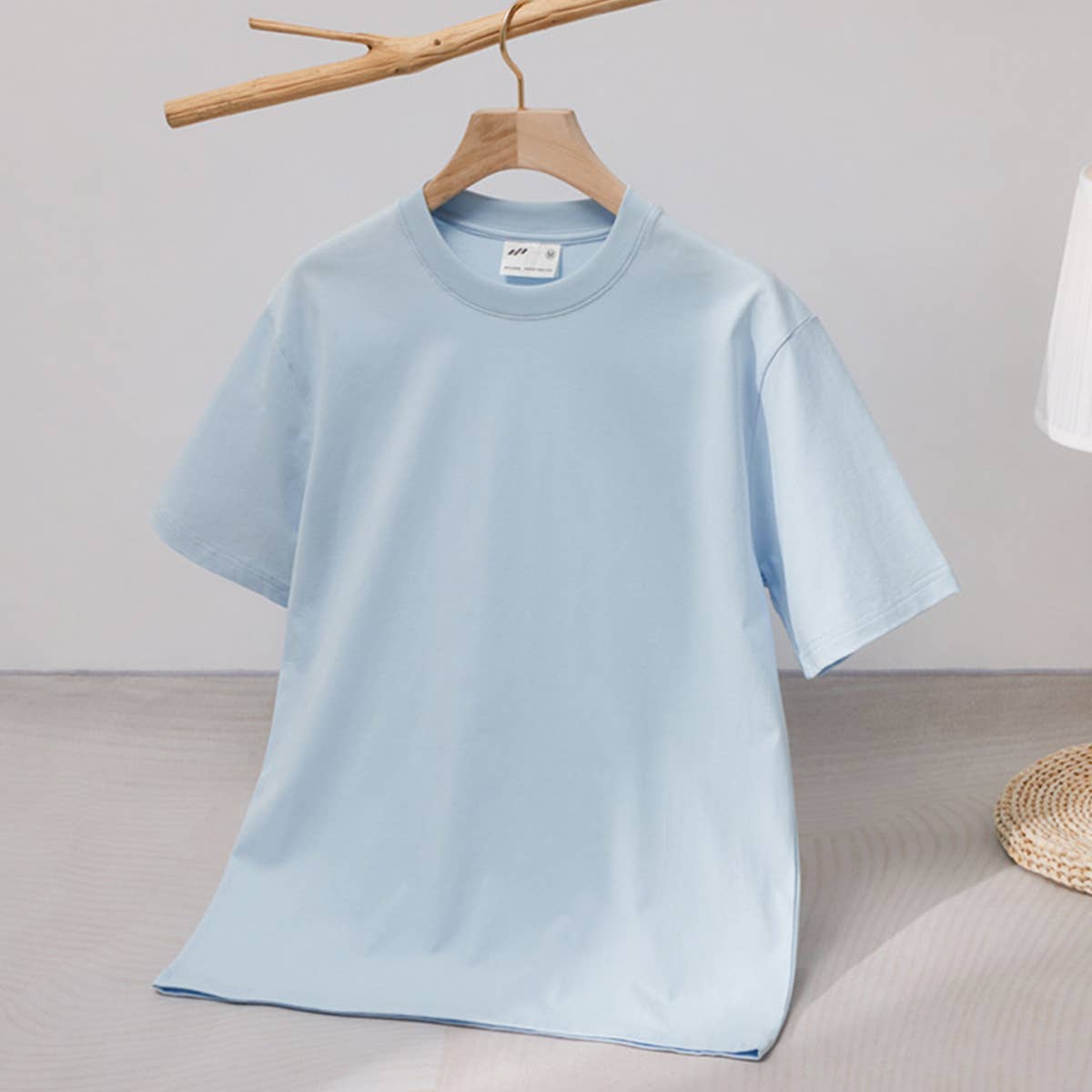 CWTTS0924_LOOSE ROUND NECK SOLID COLOR SHORT SLEEVE