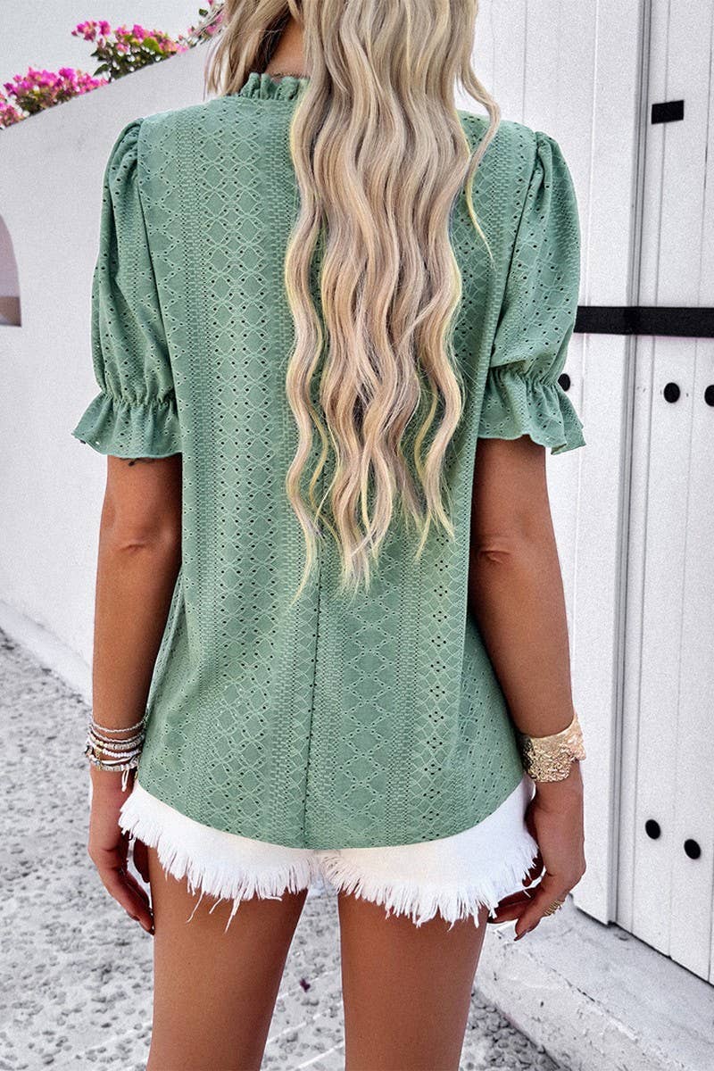 CWTBLS0389_Round Neck Short Sleeve Top