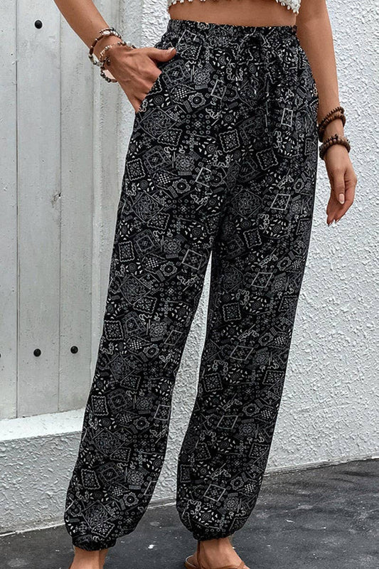 CWBLP1768_2025 NEW SUMMER PRINTED CASUAL SKINNY PANTS