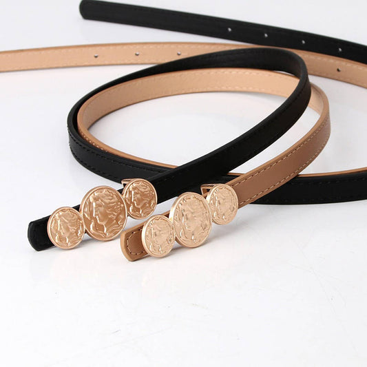 CLASSIC VINTAGE PORTRAIT BUCKLE THIN BELT_CWABE0403