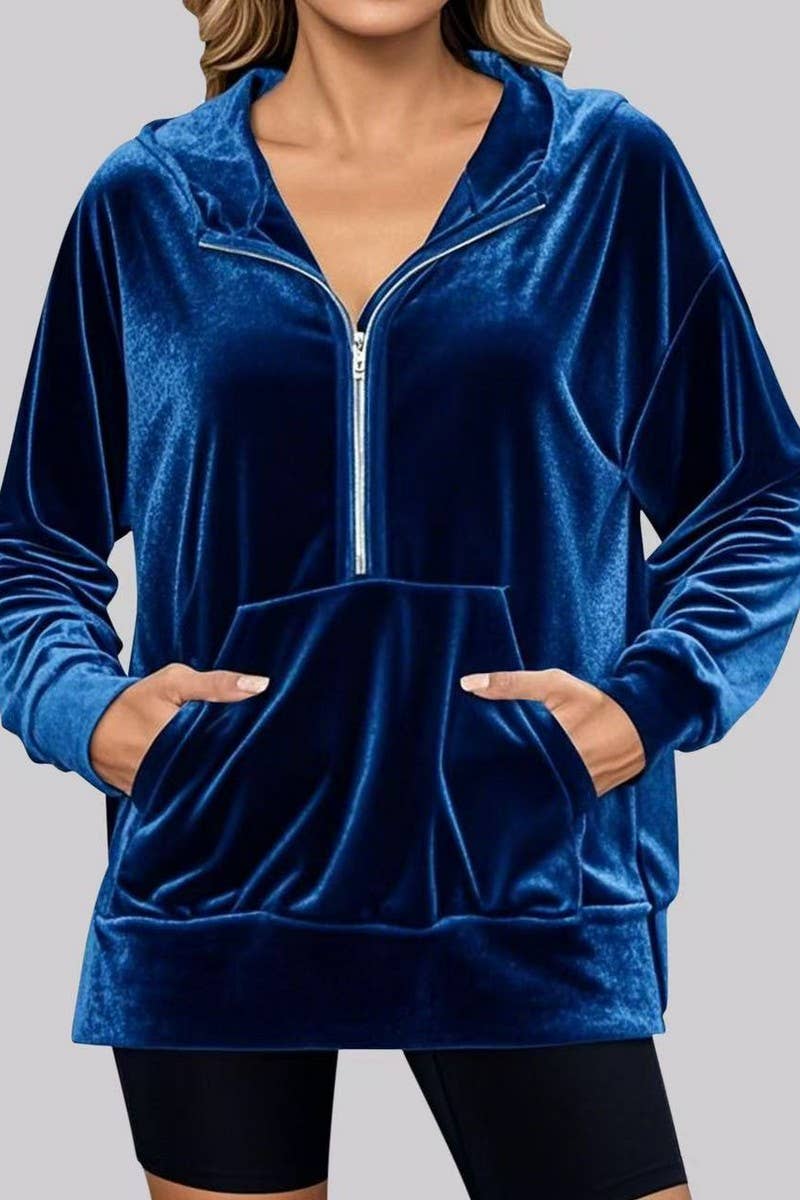 CWSPJ00533_VELVET JACKET WOMEN CASUAL LOOSE ELEGANT FALL