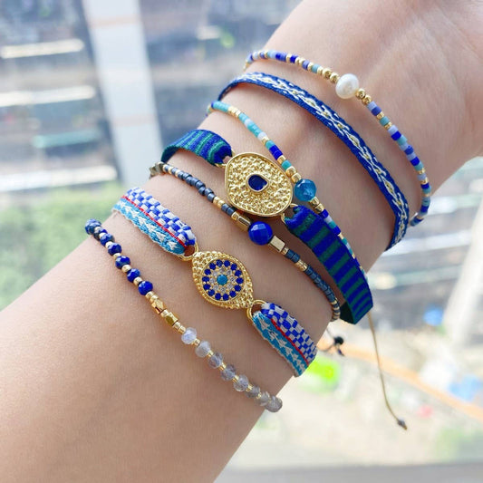 CWAJE4568_NATURAL STONE RICE BEADS ULTRA-THIN BRACELET SET