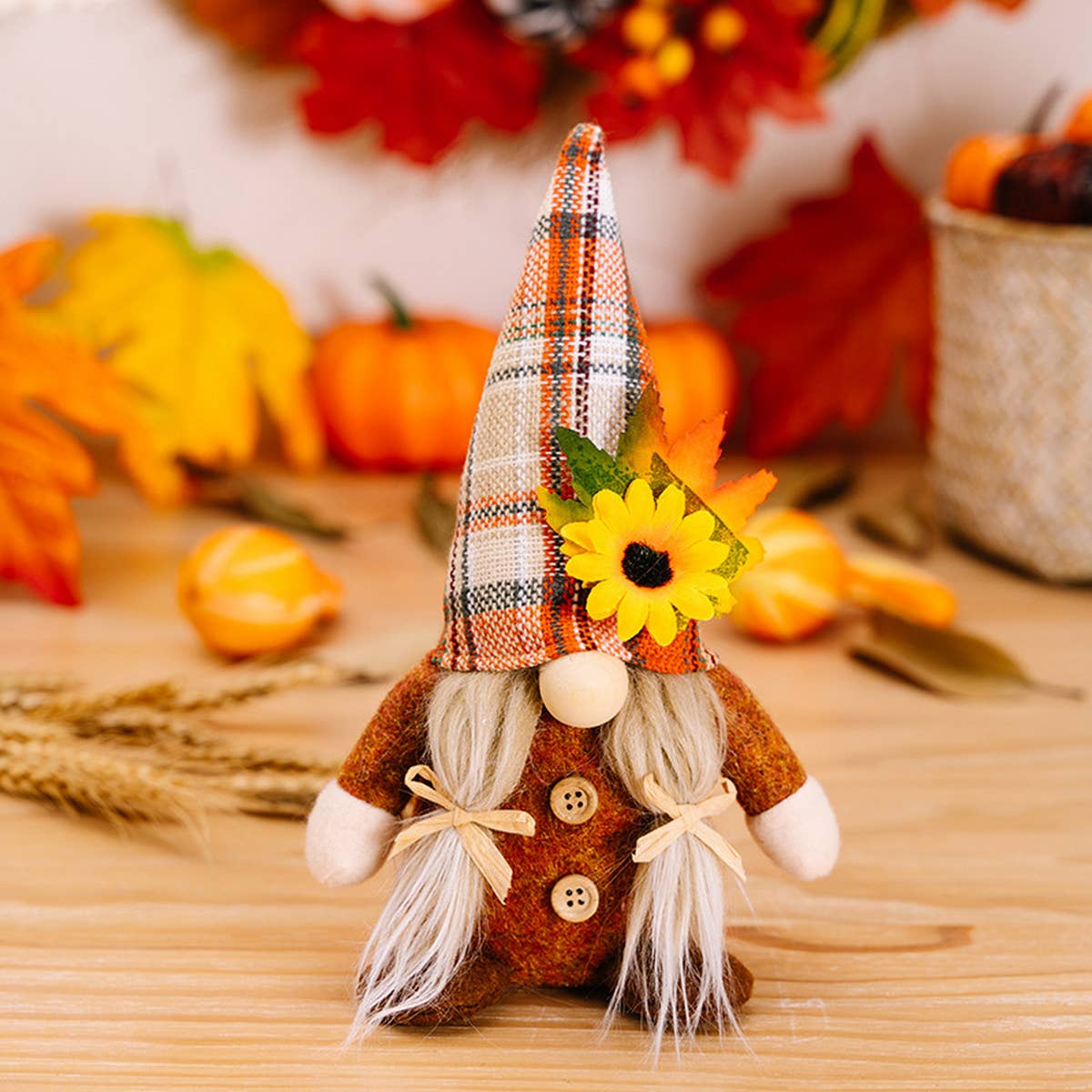 THANKSGIVING SUNFLOWER MAPLE LEAF DOLL PENDANT
