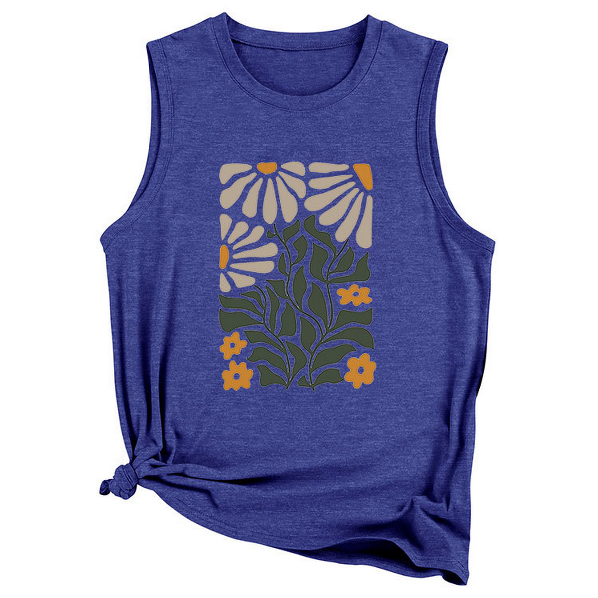 ntage Yellow Flower Vest for Women, Sleeveless_CWTTSL0414