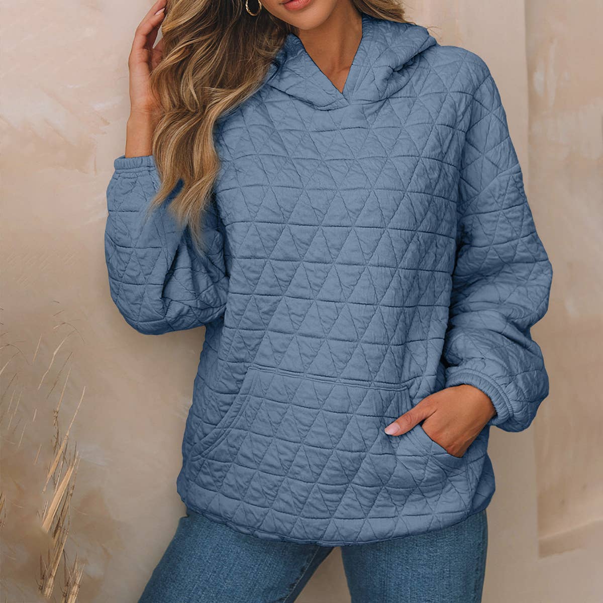 CASUAL STYLE LONG SLEEVE SOLID COLOR HOODIE