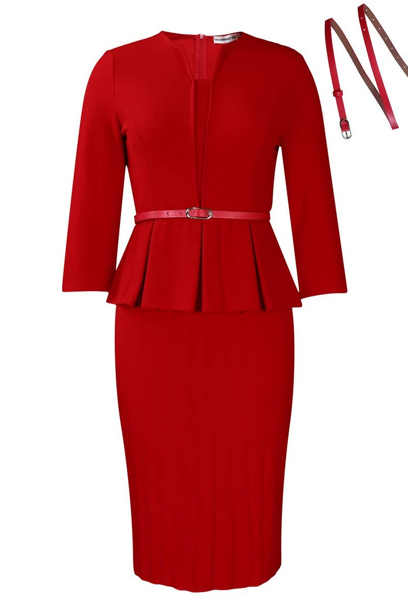 CWDMD01262_2025 WINTER WOMEN V NECK RUFFLE HIGH WAIST DRESS