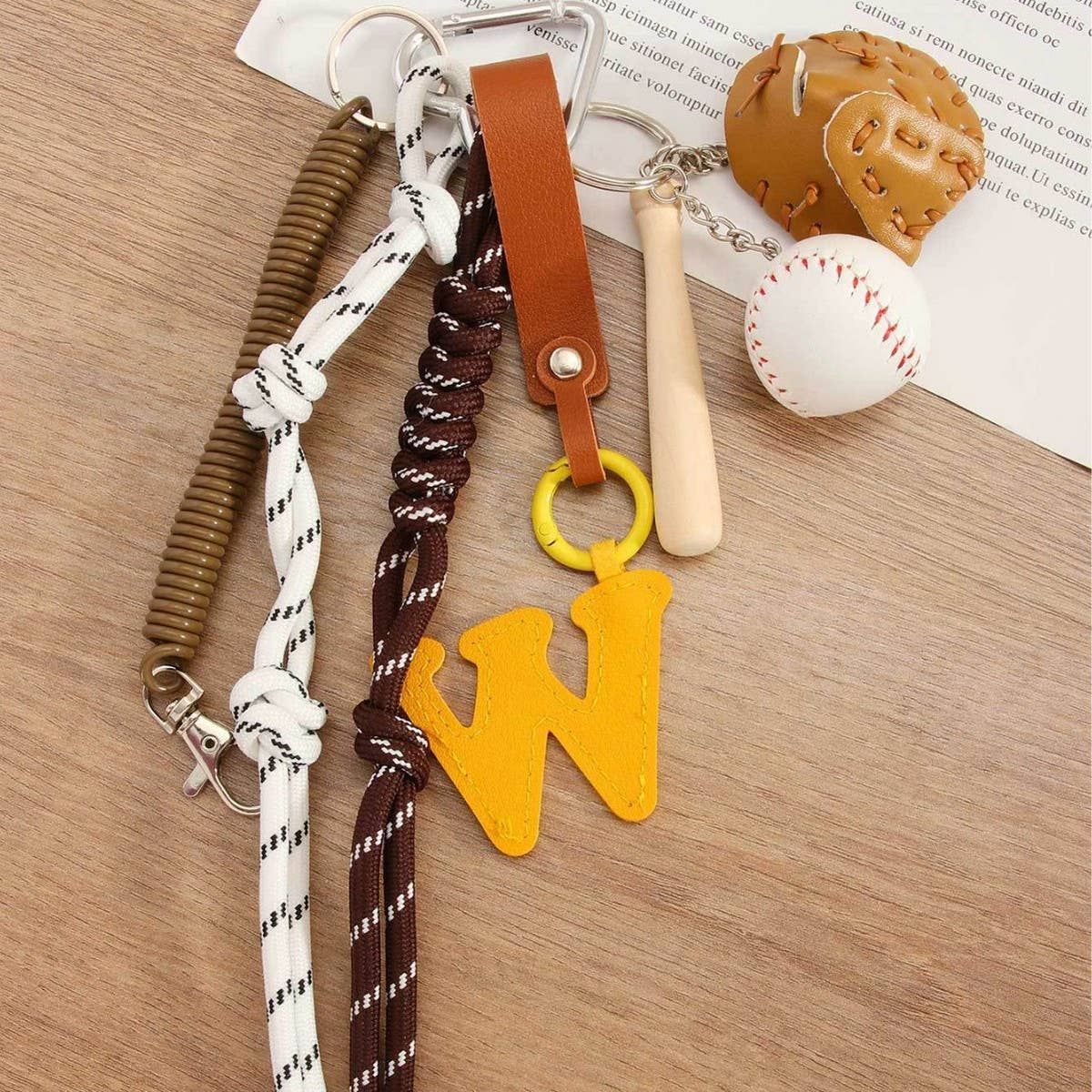 Cute Plush Bear Keychain with Bow & Photo Holder