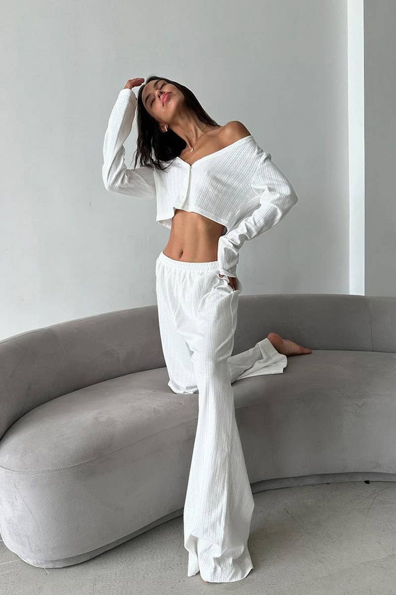 CWSPJ0176_LONG SLEEVE AND LONG PANTS PAJAMAS HOME SET