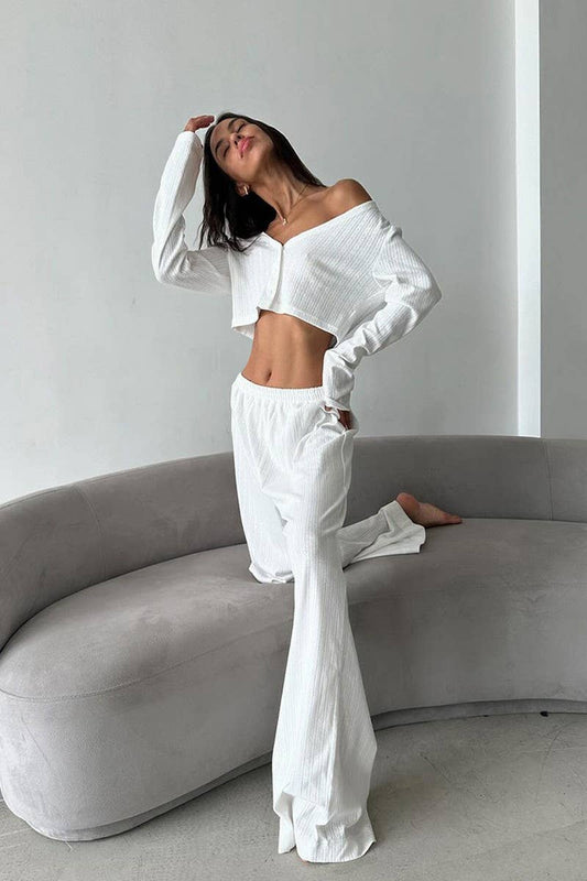 CWSPJ0176_LONG SLEEVE AND LONG PANTS PAJAMAS HOME SET