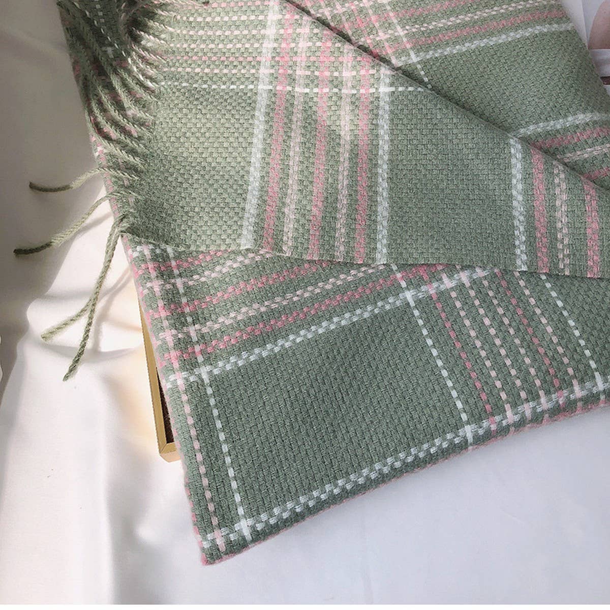 Plaid Faux Cashmere Scarf ??Thick Warm Winter Wrap_CWASC1453