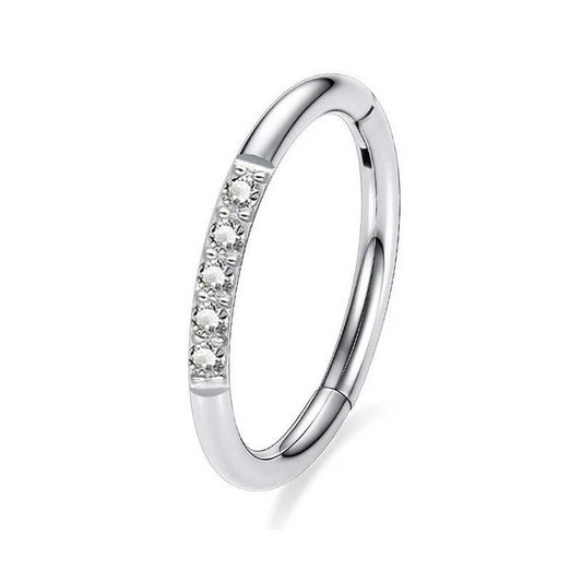 Crystal Studded Septum Nose Ring Piercing