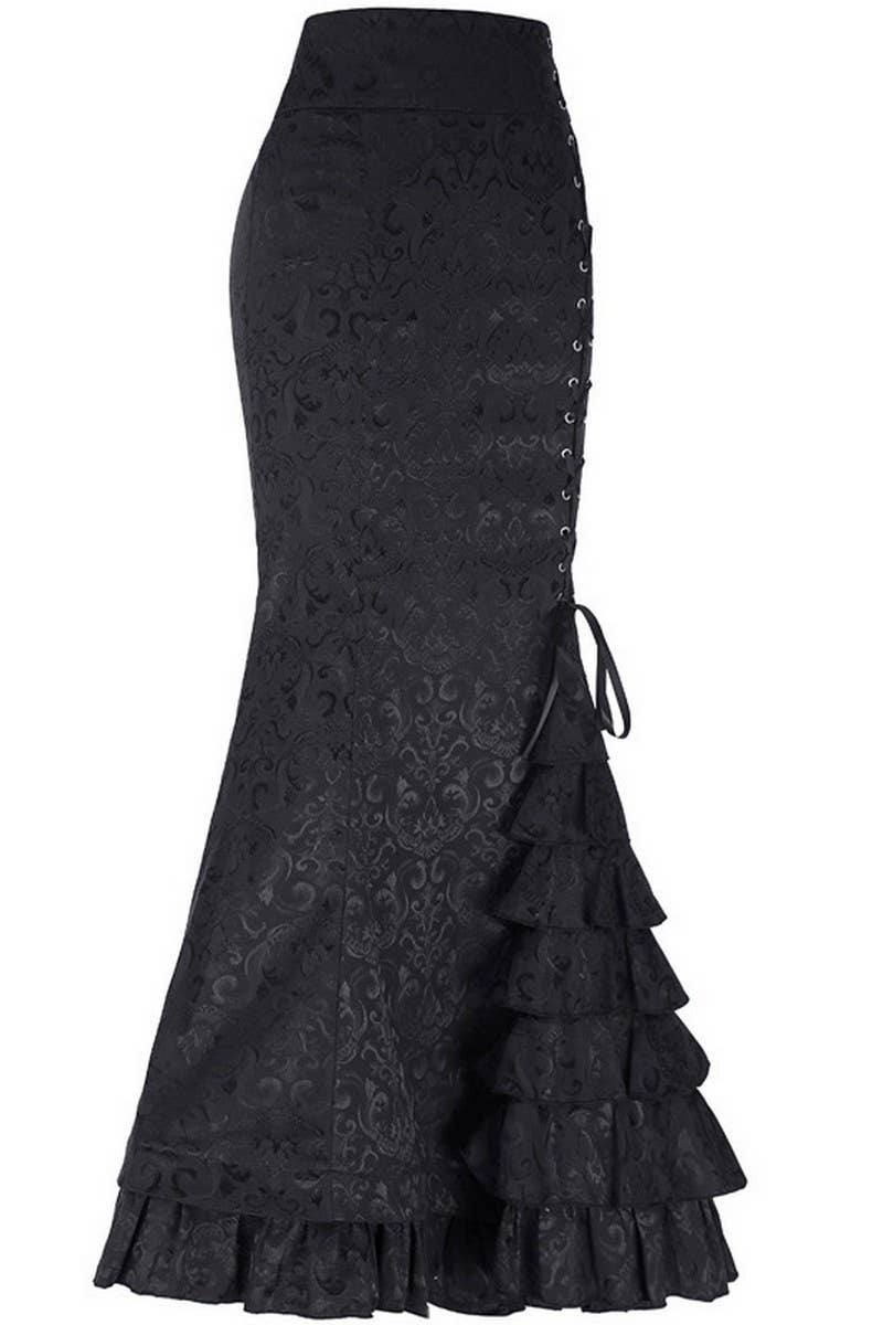 CWBLS00711_2024 HALLOWEEN STEAMPUNK MERMAID GOTHIC SKIRT