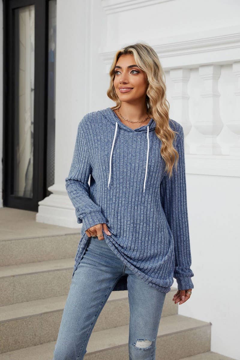 CWOHOL0725_HOODED DRAWSTRING MID-LENGTH SWEATSHIRT