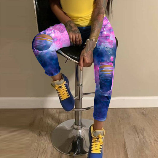 WOMENS CASUAL TIE DYED JEANS_CWJP0168