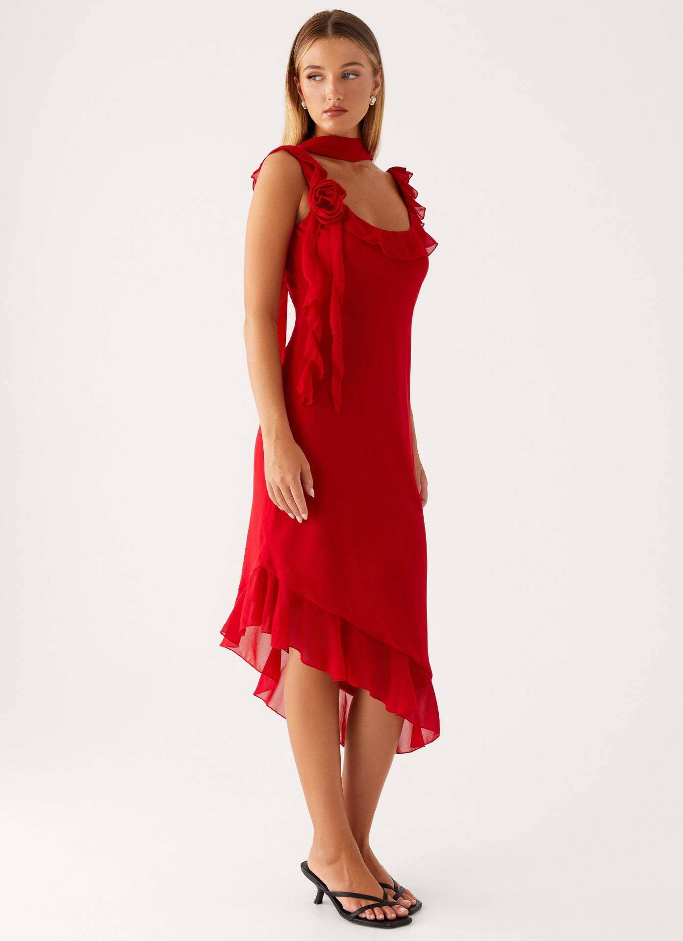 Fitted neck Sexy patchwork chiffon halter dress