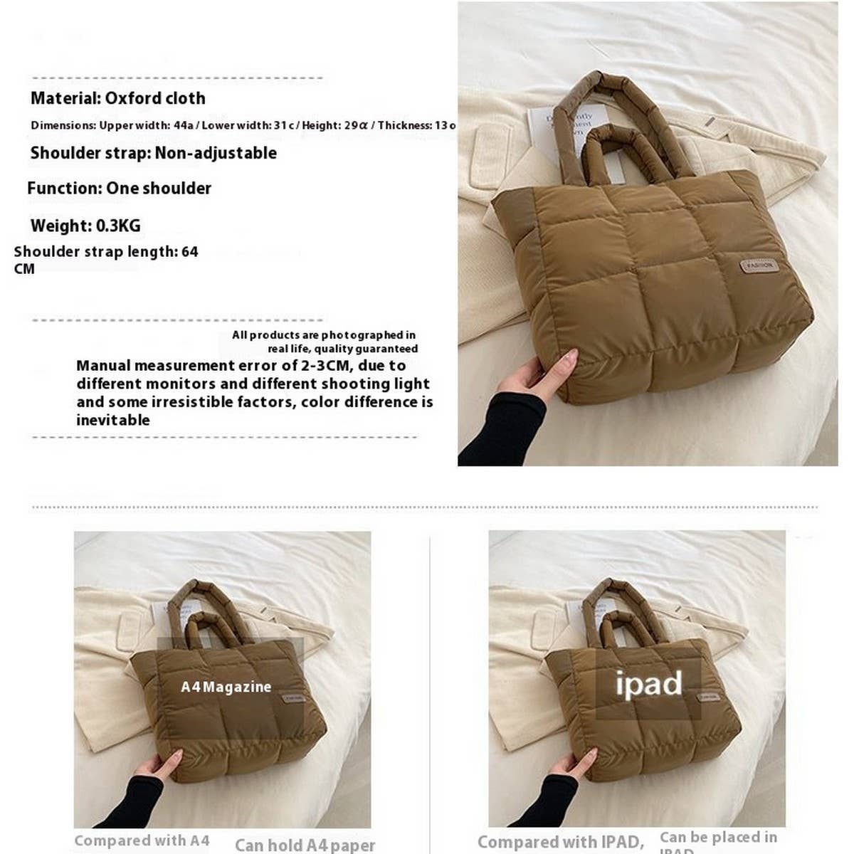 Puffer Tote Bag Quilted Large Shoulder Bag_CUAB00521