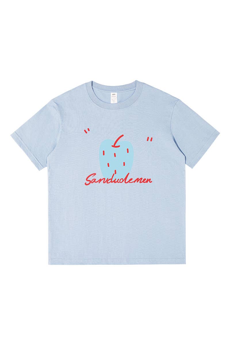 CWTTS1595_SUMMER LOOSE LAZY STYLE SHORT-SLEEVED TOP