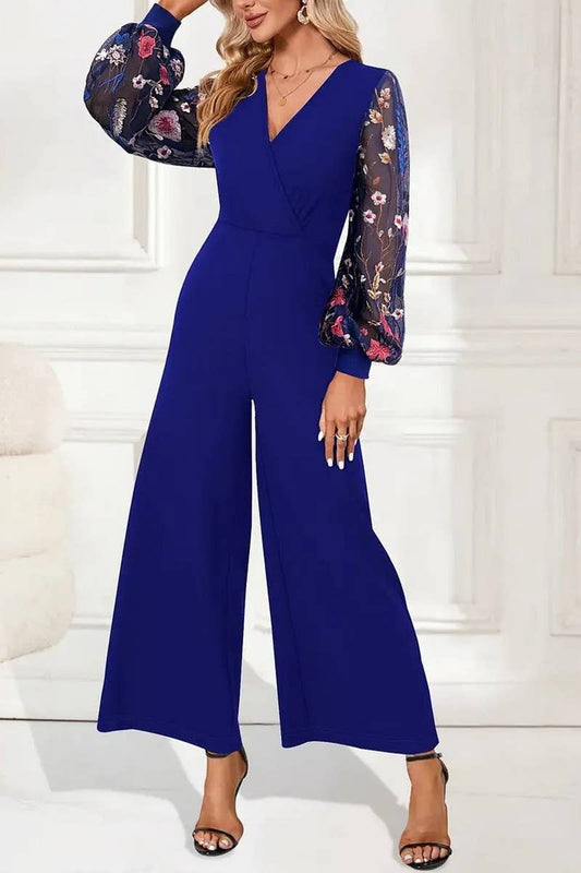 CWSBSL0161_DRAPE KNITTED PATCHWORK EMBROIDERED JUMPSUIT