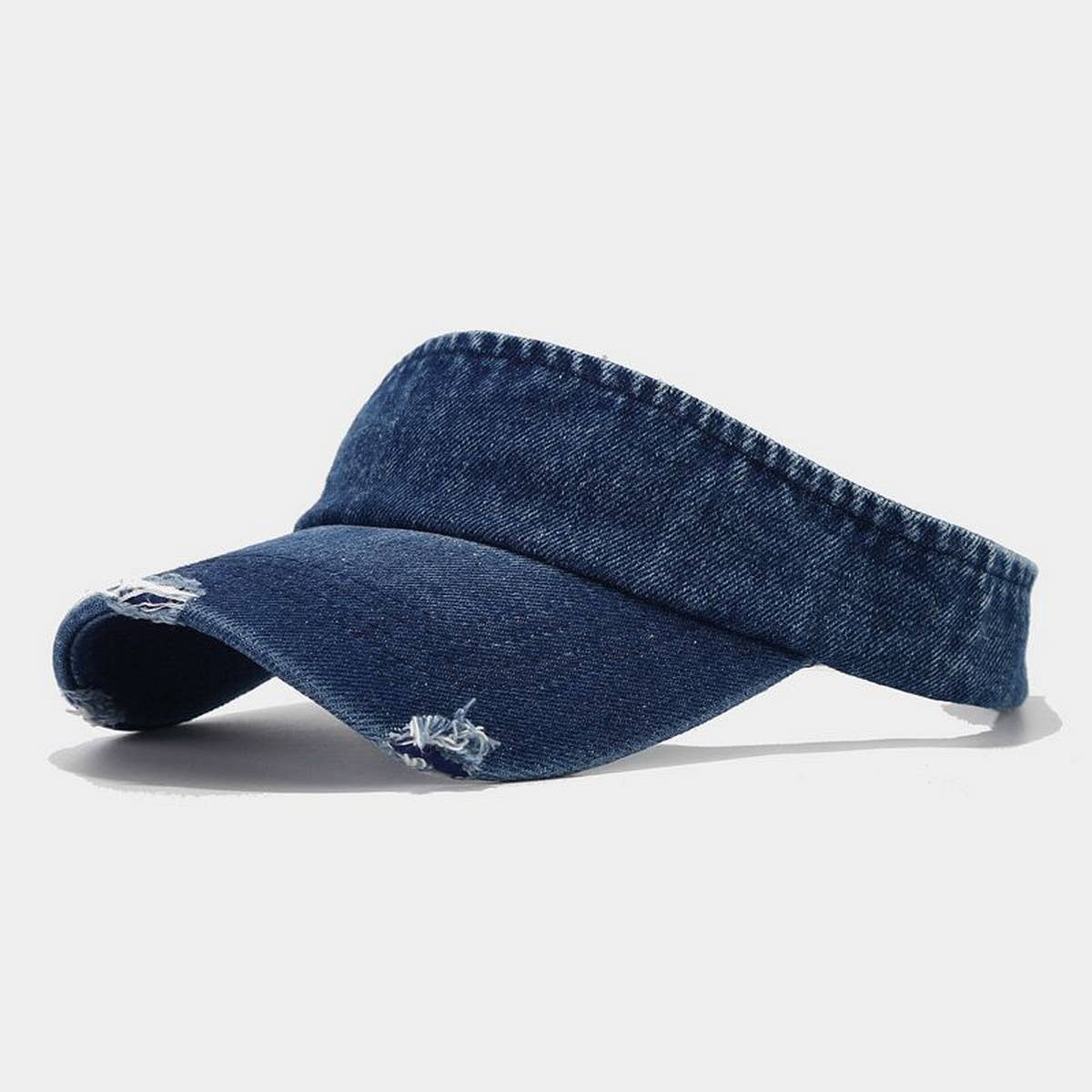 CWAH3175_OUTDOOR RIPPED DENIM TOPLESS SUN VISOR