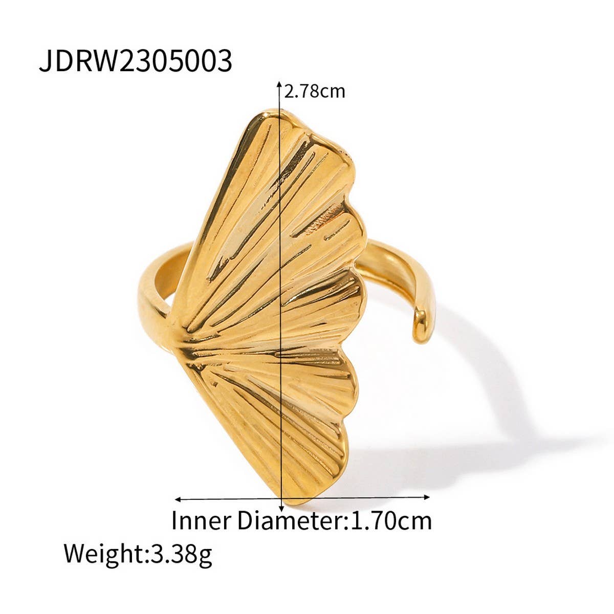 VINTAGE TEXTURED GOLD ENGRAVING OPEN RING