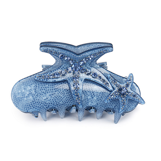 Blue Starfish Hair Claw?“Crystal Acrylic Shark Clip_CWAHA4418