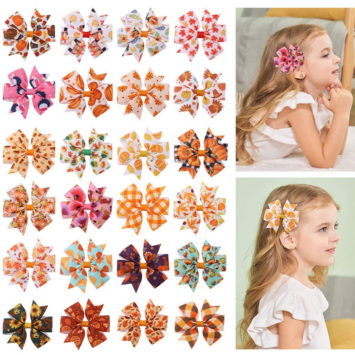 Thanksgiving Turkey Pumpkin Tail Hair Clip