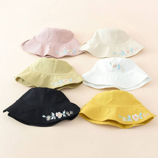 REVERSIBLE EMBROIDERED FLOWER BUCKET HAT_CWAH1411