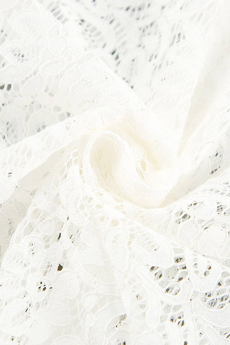 CWTSTL896_LACE HOLLOW LONG-SLEEVED SHIRT TOP