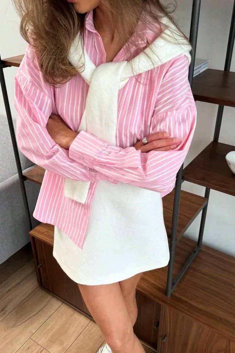 CWTSTL2896_STRIPED LONG SLEEVE BUTTON-UP SHIRT TOP