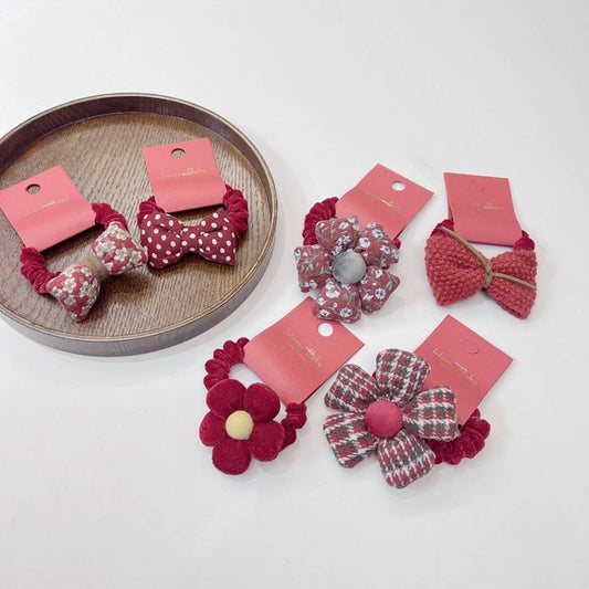 NEW RED BIG FLOWER BOW HAIR TIE