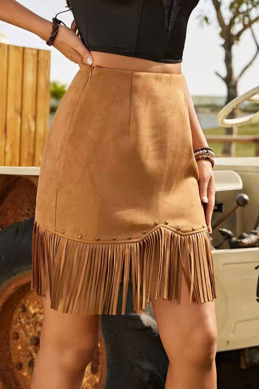 CWBLS0638_NEW SUMMER RETRO FASHION FRINGE SKIRT