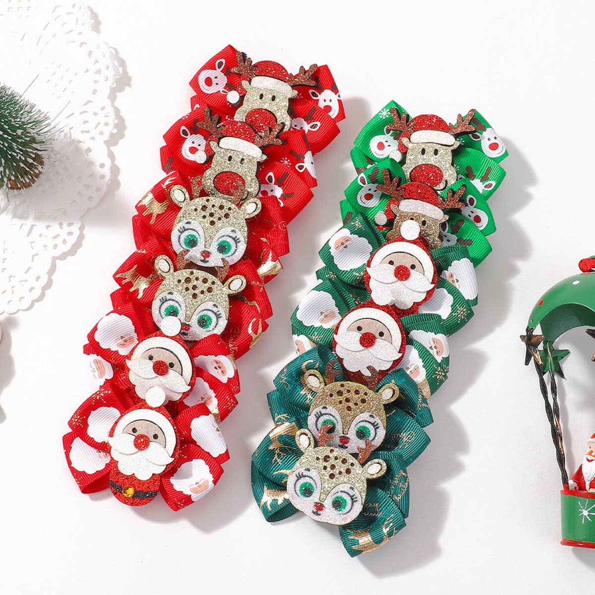 CHILDREN'S PRINTED GLITTER BOW HAIRPIN