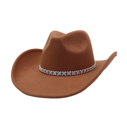 Ethnic Style  Felt Cowboy Fedora Hat_CWAH04435