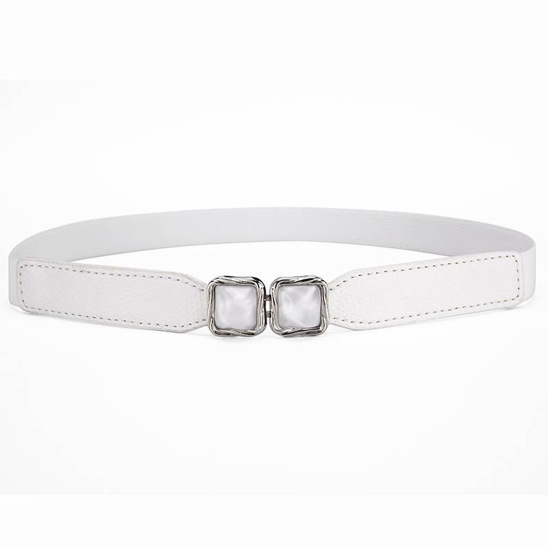 Metal hook buckle retro elastic fine belt