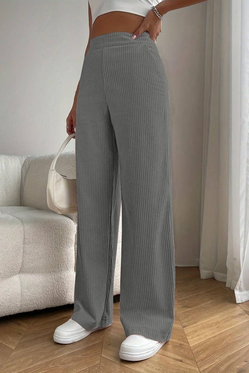 CWBLP1814_HIGH WAIST LOOSE DRAPE CASUAL STRAIGHT PANTS